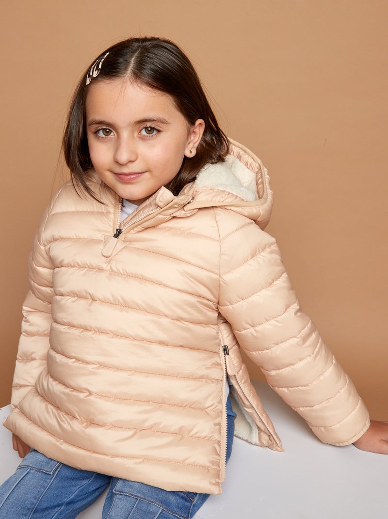 Plumífero cálido con capucha - colección fácil de poner BEIGE - Kiabi