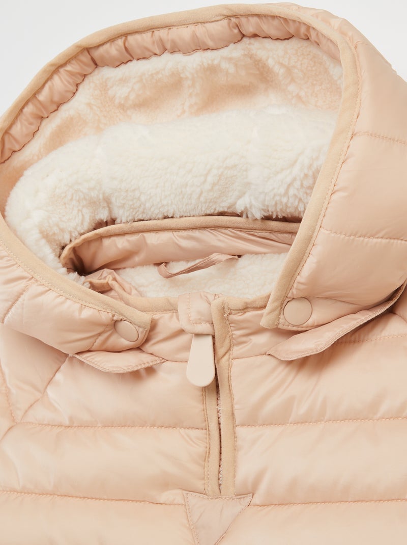 Plumífero cálido con capucha - colección fácil de poner BEIGE - Kiabi