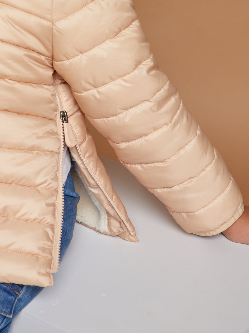 Plumífero cálido con capucha - colección fácil de poner BEIGE - Kiabi