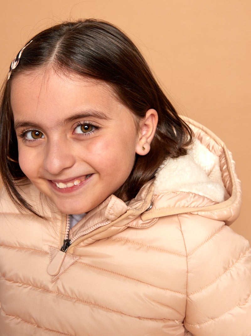 Plumífero cálido con capucha - colección fácil de poner BEIGE - Kiabi