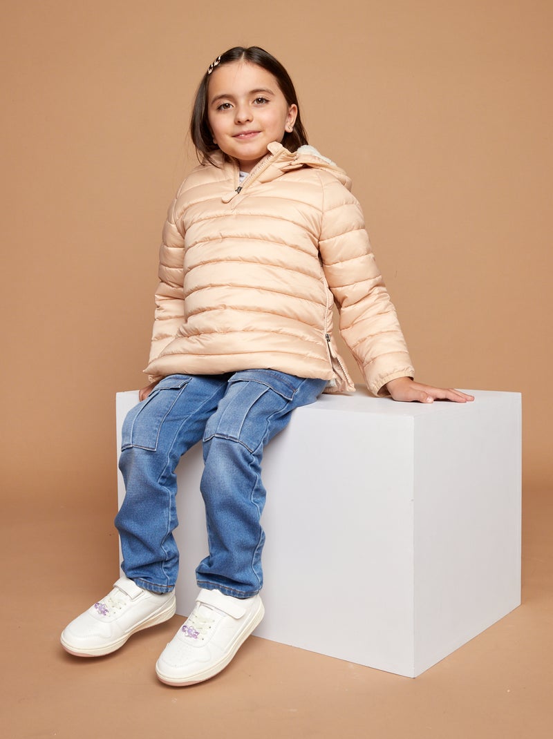 Plumífero cálido con capucha - colección fácil de poner BEIGE - Kiabi