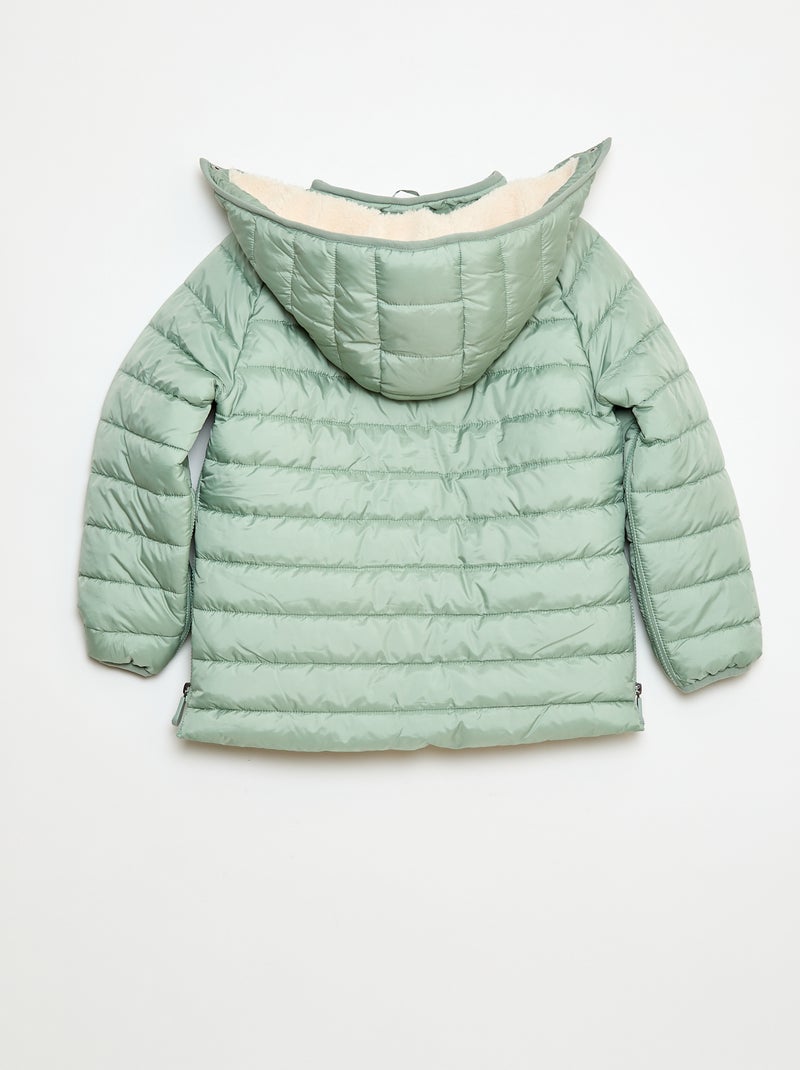 Plumífero cálido con capucha - colección fácil de poner Verde - Kiabi