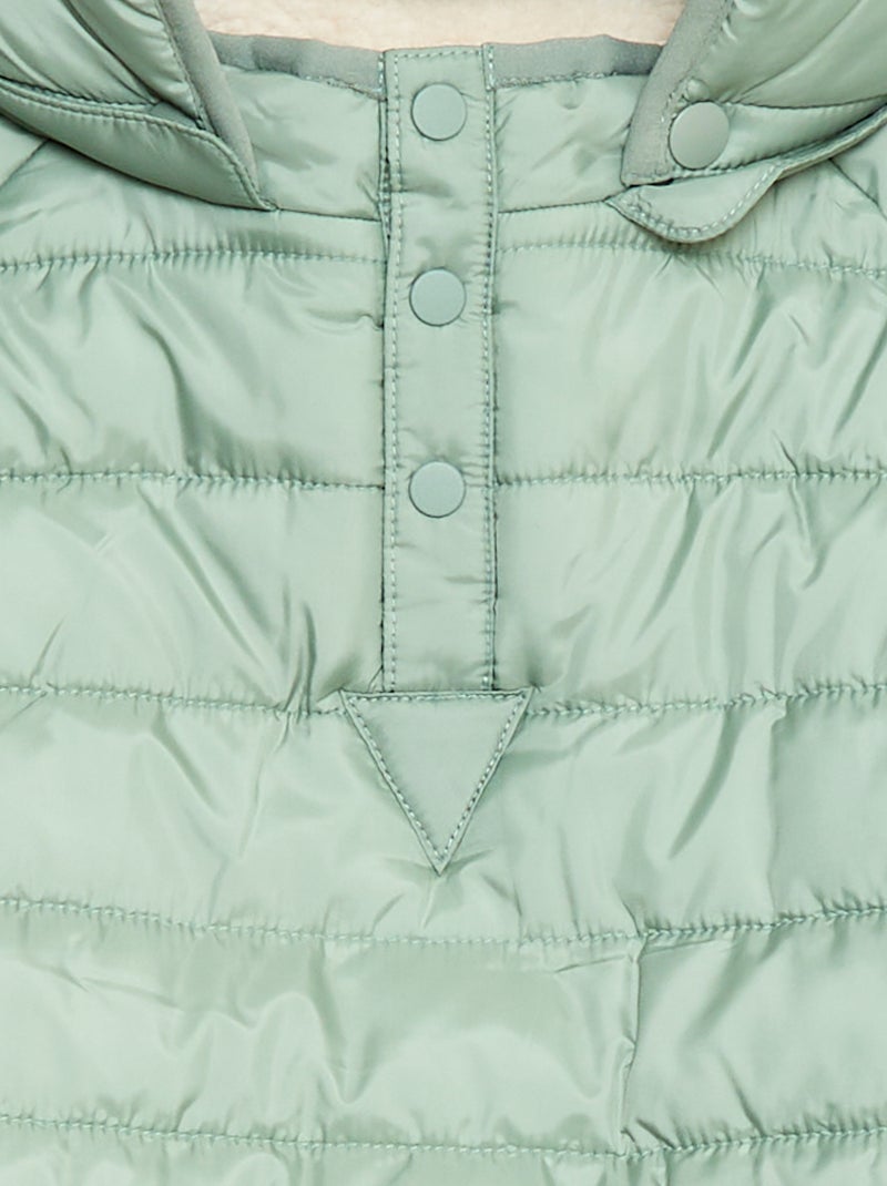 Plumífero cálido con capucha - colección fácil de poner Verde - Kiabi