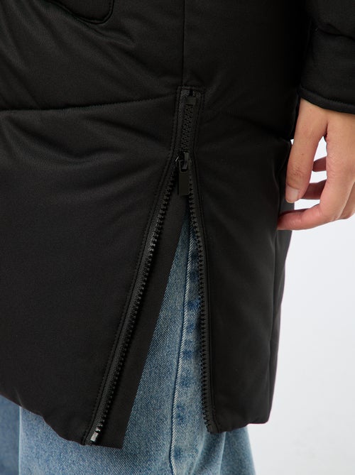 Plumífero cálido largo con capucha - Kiabi