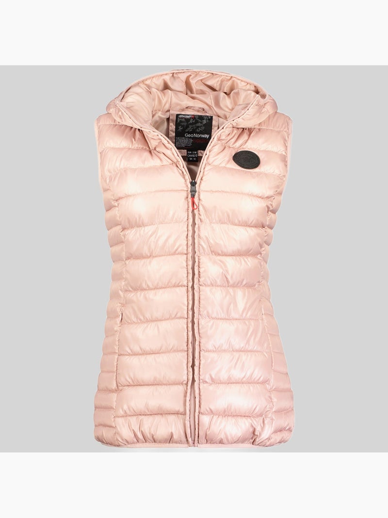 Plumífero con capucha annecy vest hood – geographical norway Rosa pálido - Kiabi