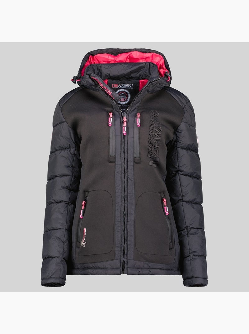 Plumífero con capucha beachwood – geographical norway Negro - Kiabi