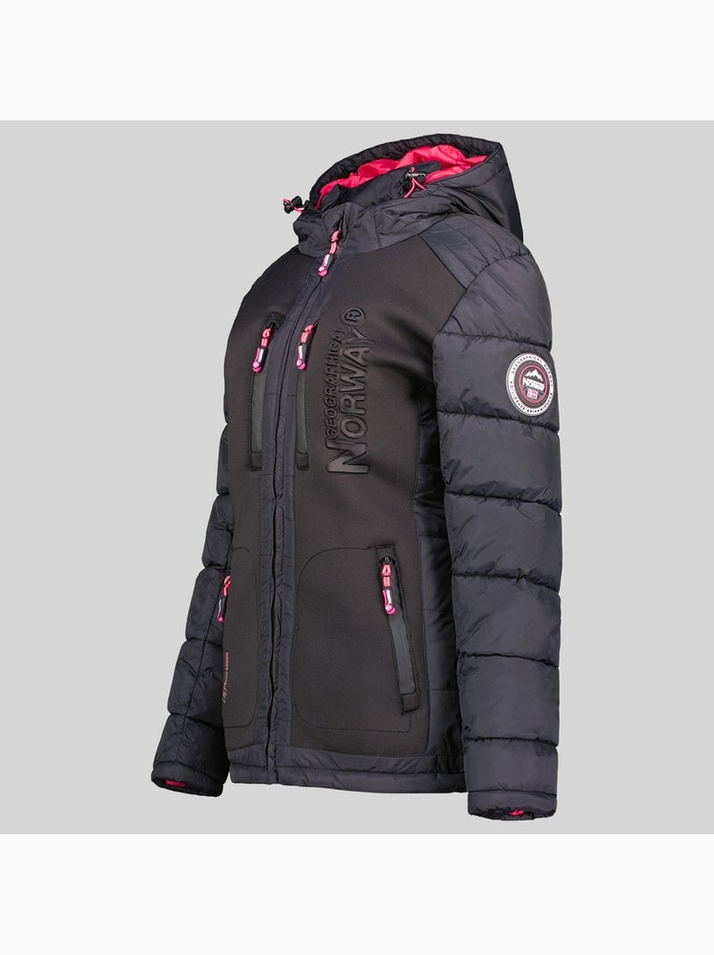 Plumífero con capucha beachwood – geographical norway Negro - Kiabi