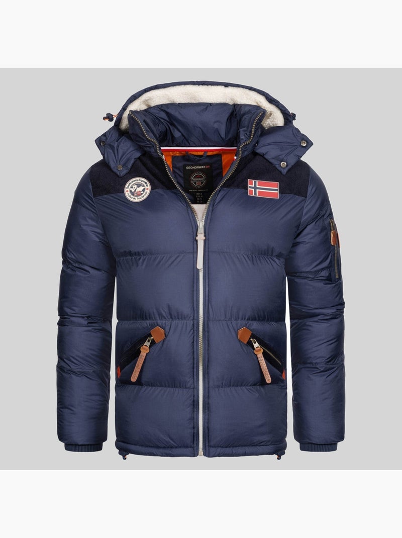 Plumífero con capucha celian – geographical norway Azul marino - Kiabi