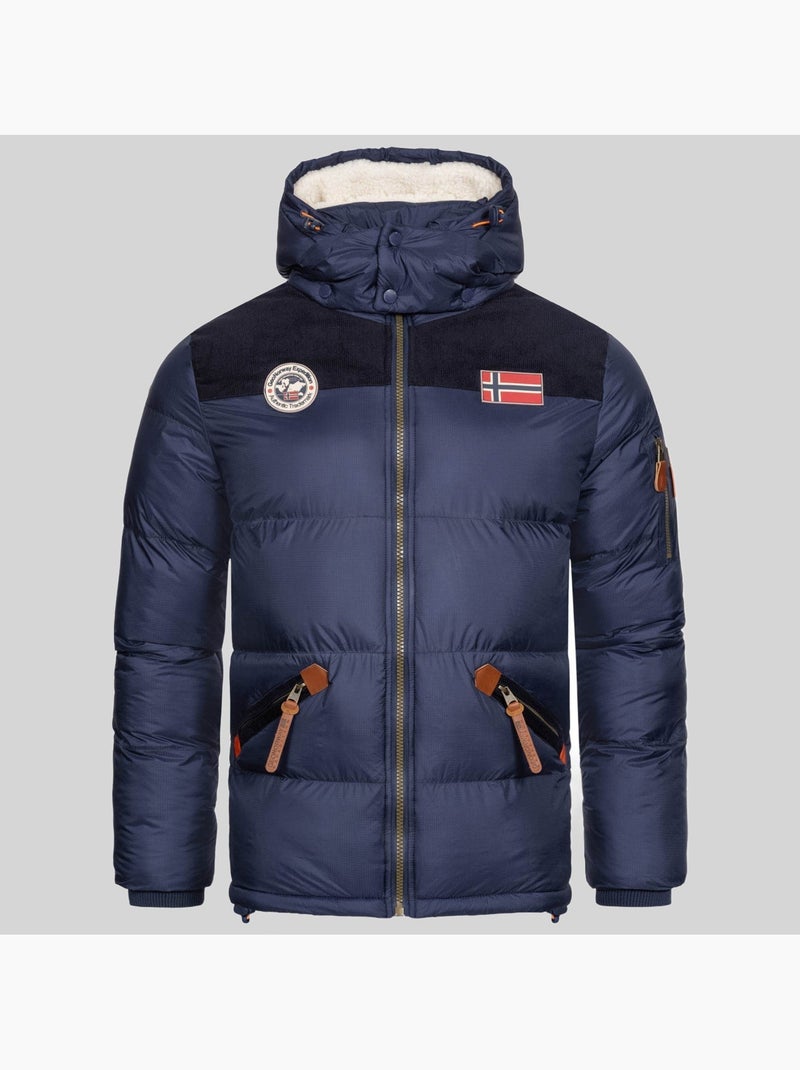 Plumífero con capucha celian – geographical norway Azul marino - Kiabi