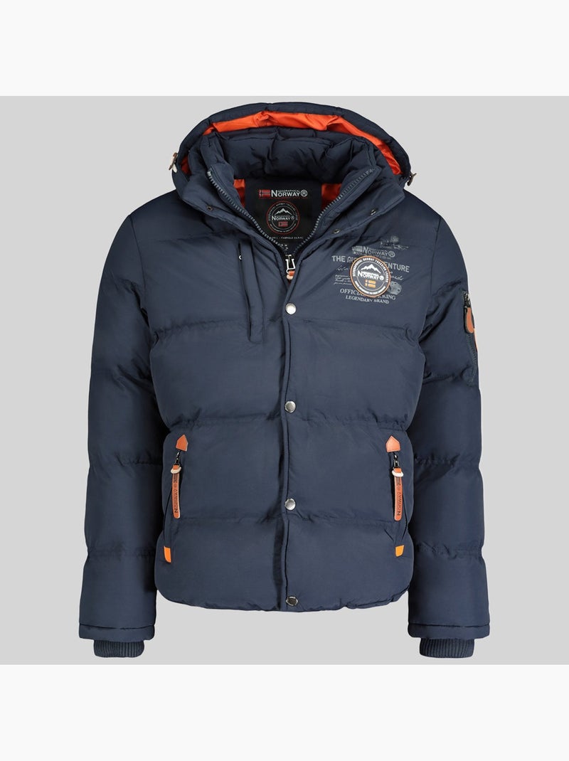 Plumífero con capucha verveine – geographical norway Azul marino - Kiabi