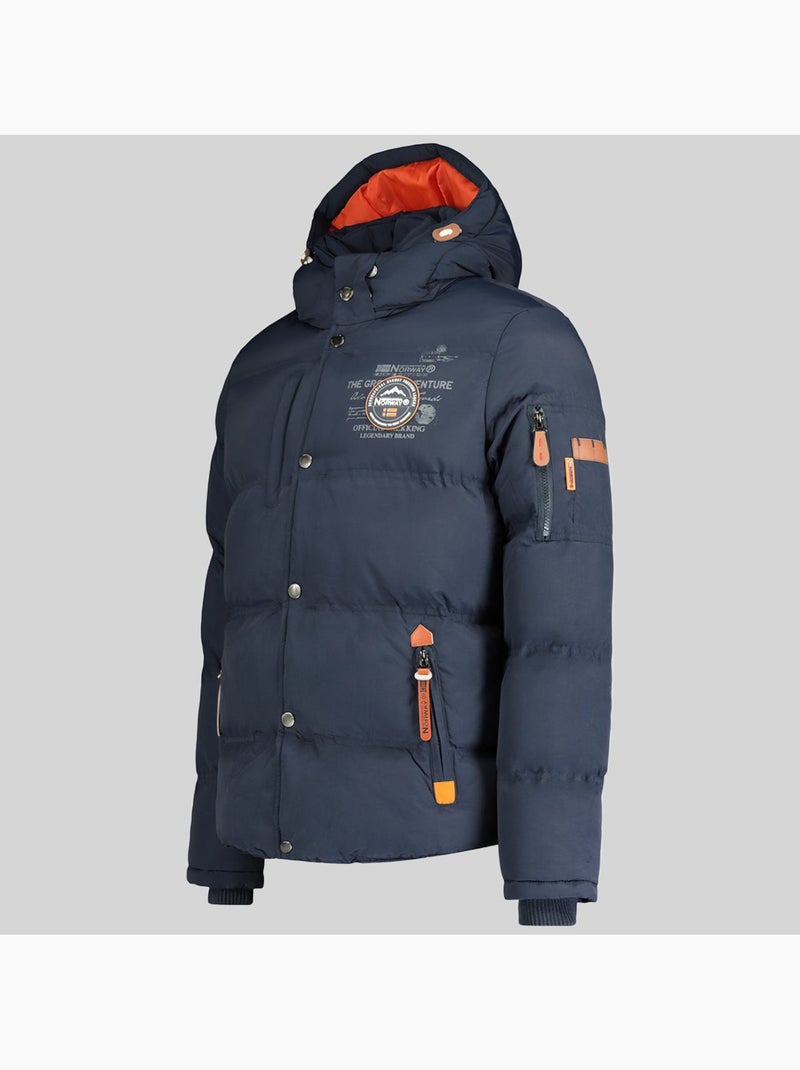 Plumífero con capucha verveine – geographical norway Azul marino - Kiabi