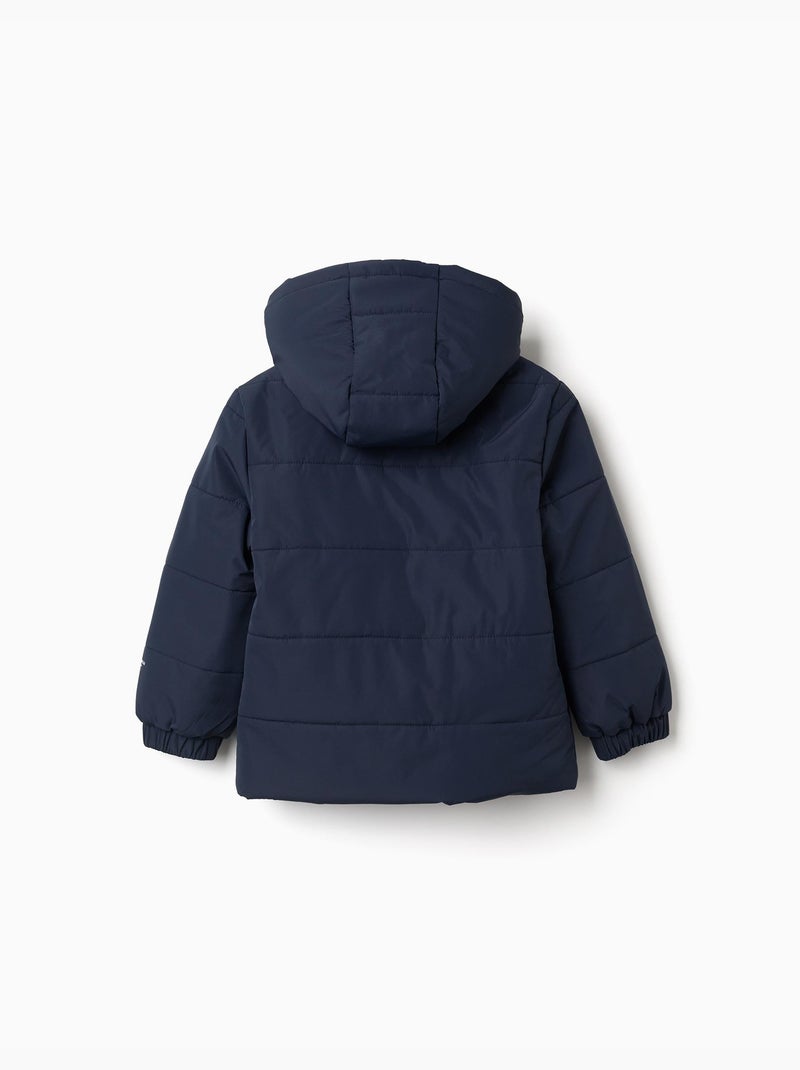 Plumífero con capucha y forro polar Azul oscuro - Kiabi