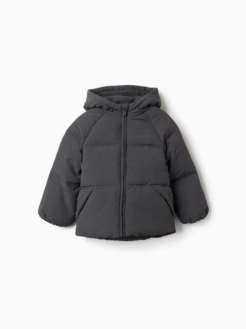 Plumífero con capucha y forro polar - Kiabi Plumífero con capucha y forro polar - Kiabi