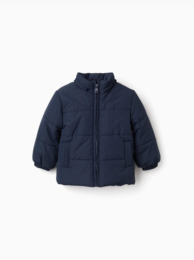 Plumífero con forro polar y capucha desmontable Azul oscuro - Kiabi