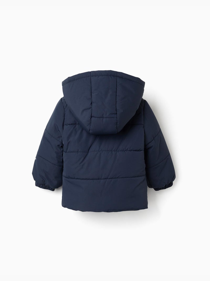 Plumífero con forro polar y capucha desmontable Azul oscuro - Kiabi