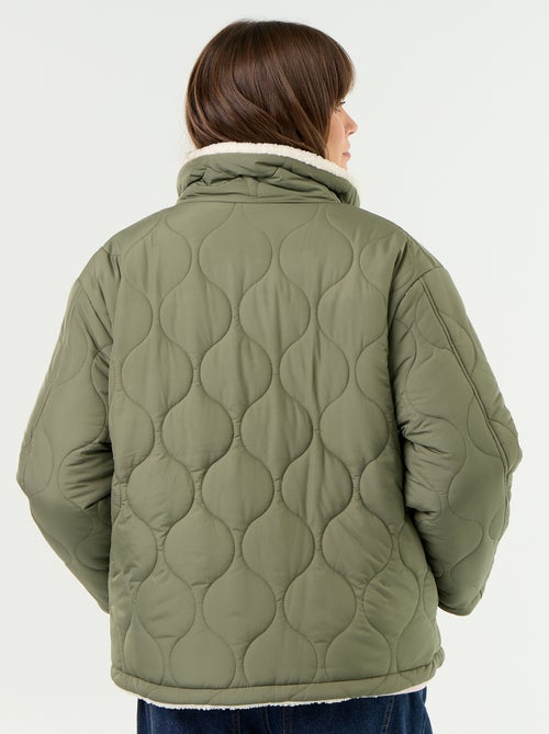 Plumífero de maternidad acolchado con interior de sherpa - Kiabi Plumífero de maternidad acolchado con interior de sherpa - Kiabi
