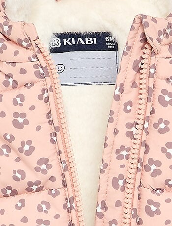 Plumífero estampado con capucha sin mangas