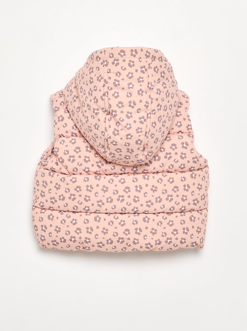 Plumífero estampado con capucha sin mangas - Kiabi