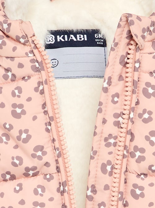 Plumífero estampado con capucha sin mangas - Kiabi