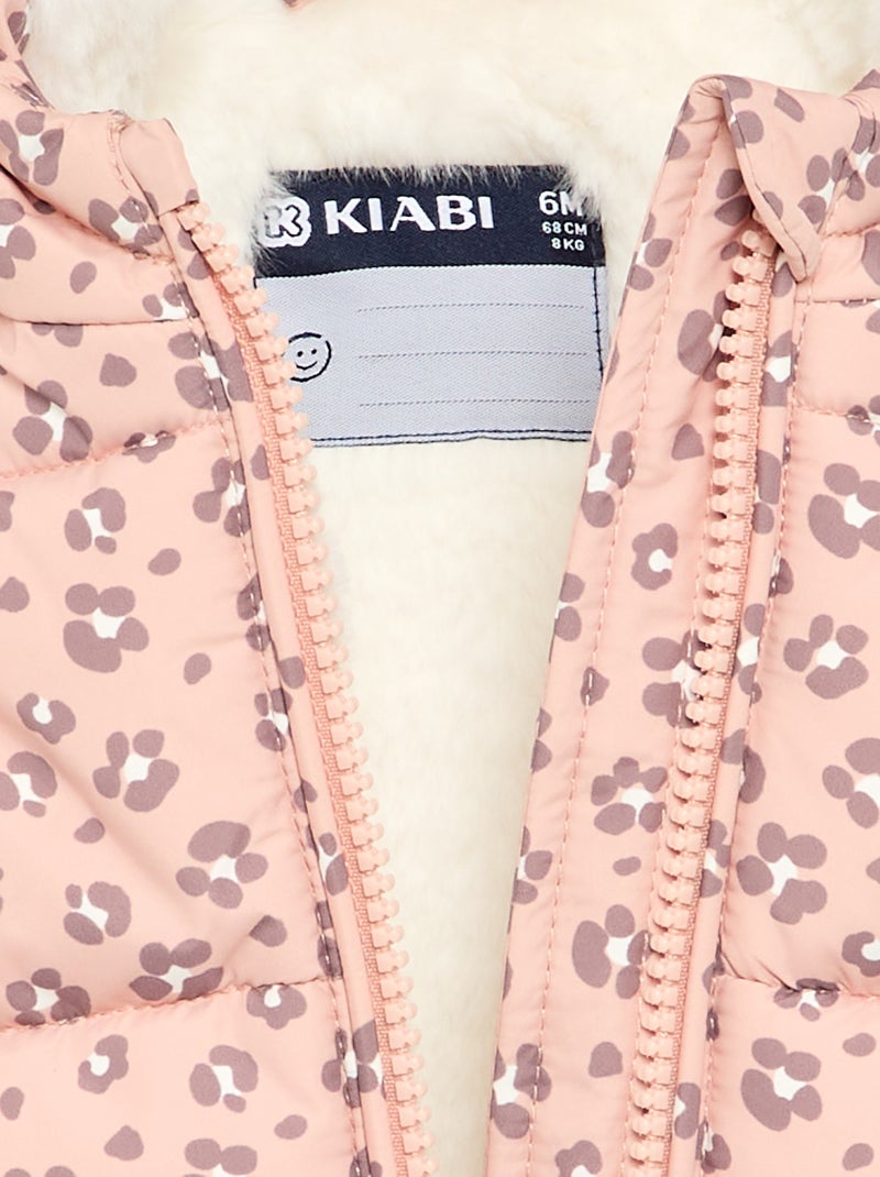 Plumífero estampado con capucha sin mangas Naranja - Kiabi