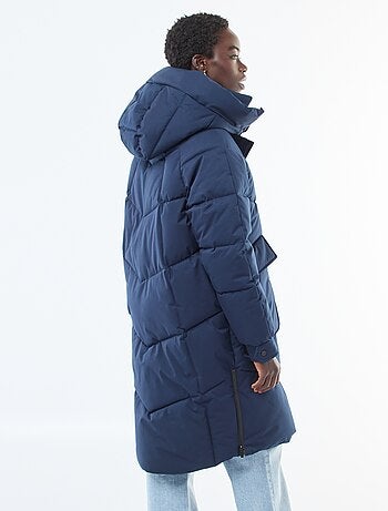 Abrigo acolchado largo cálido e impermeable con capucha
