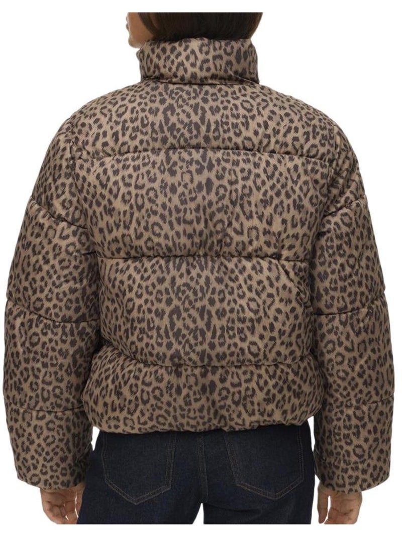Plumífero Leopardo Vero Moda Marrón capuchino - Kiabi