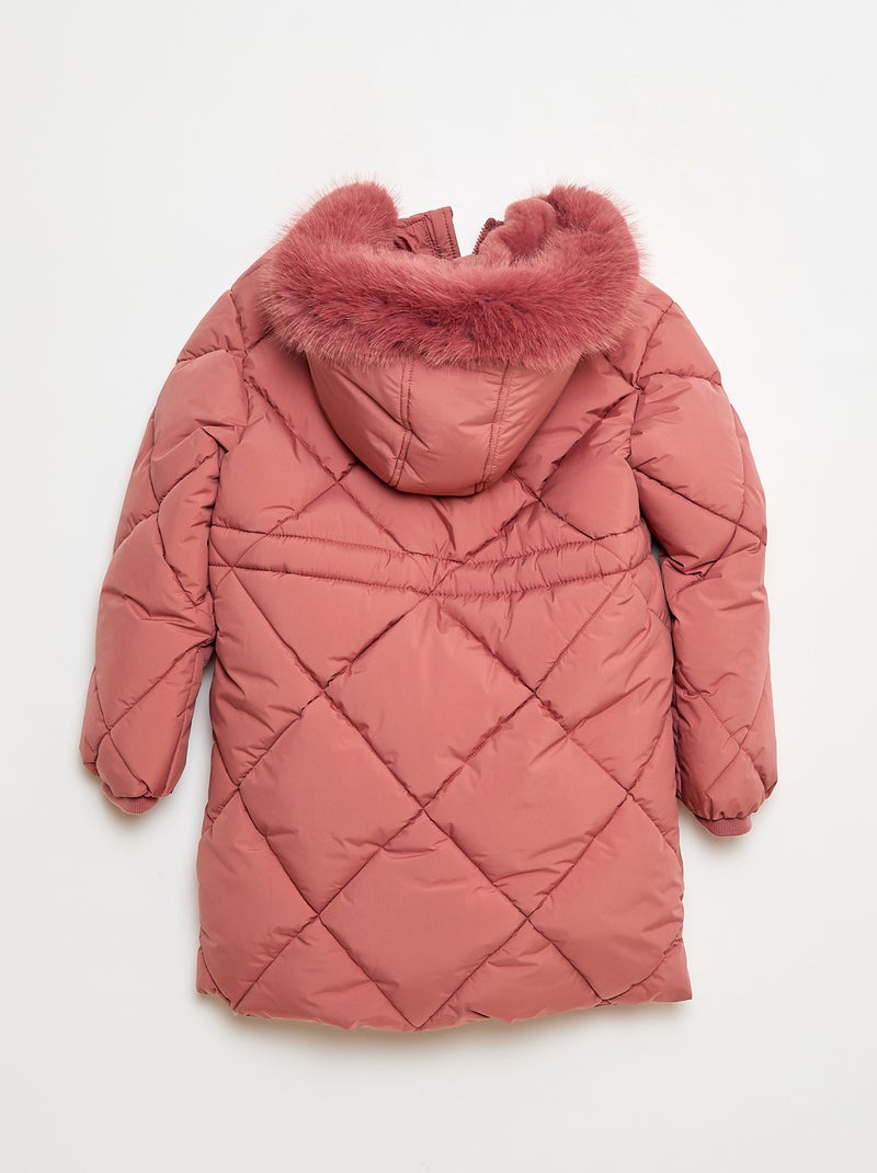 Plumífero midi cálido repelente al agua Rosa - Kiabi