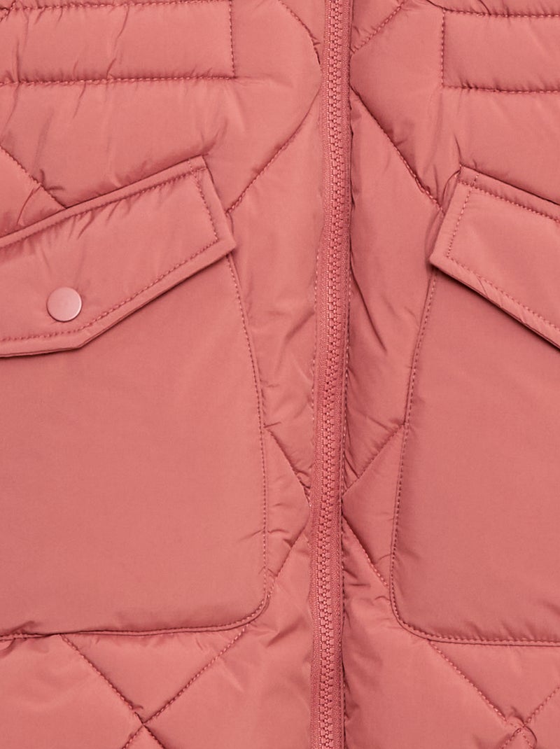 Plumífero midi cálido repelente al agua Rosa - Kiabi