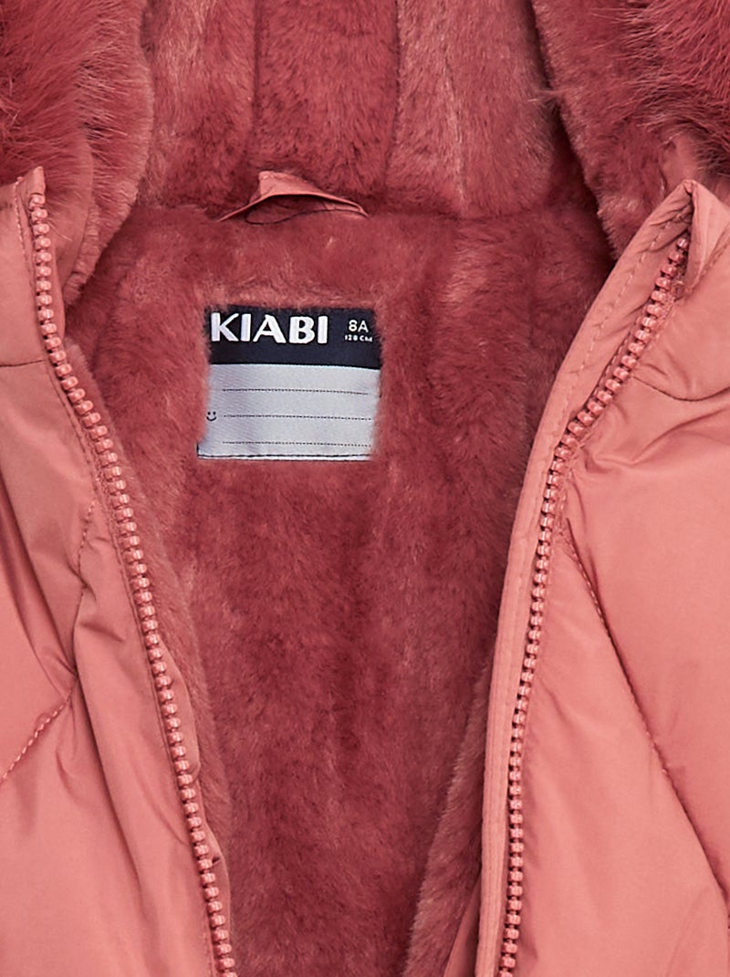 Plumífero midi cálido repelente al agua Rosa - Kiabi