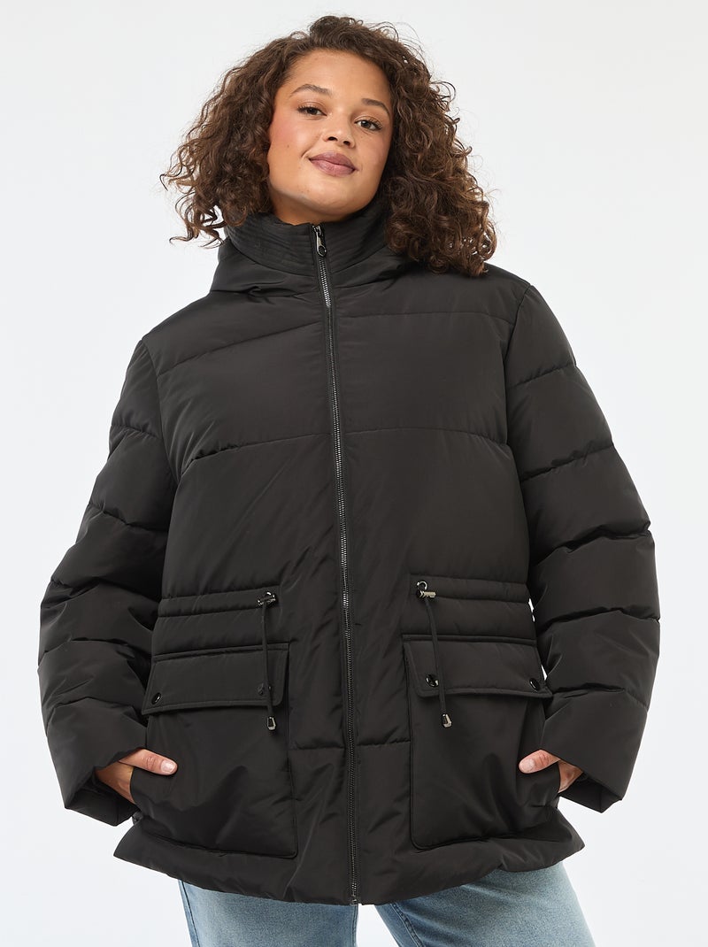 Plumífero midi liso Negro - Kiabi