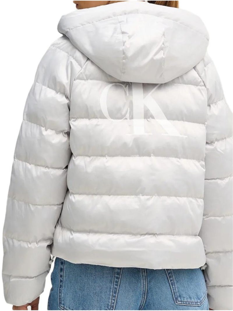 Plumífero Satinado Calvin Klein Jeans para Mujer Gris plateado - Kiabi