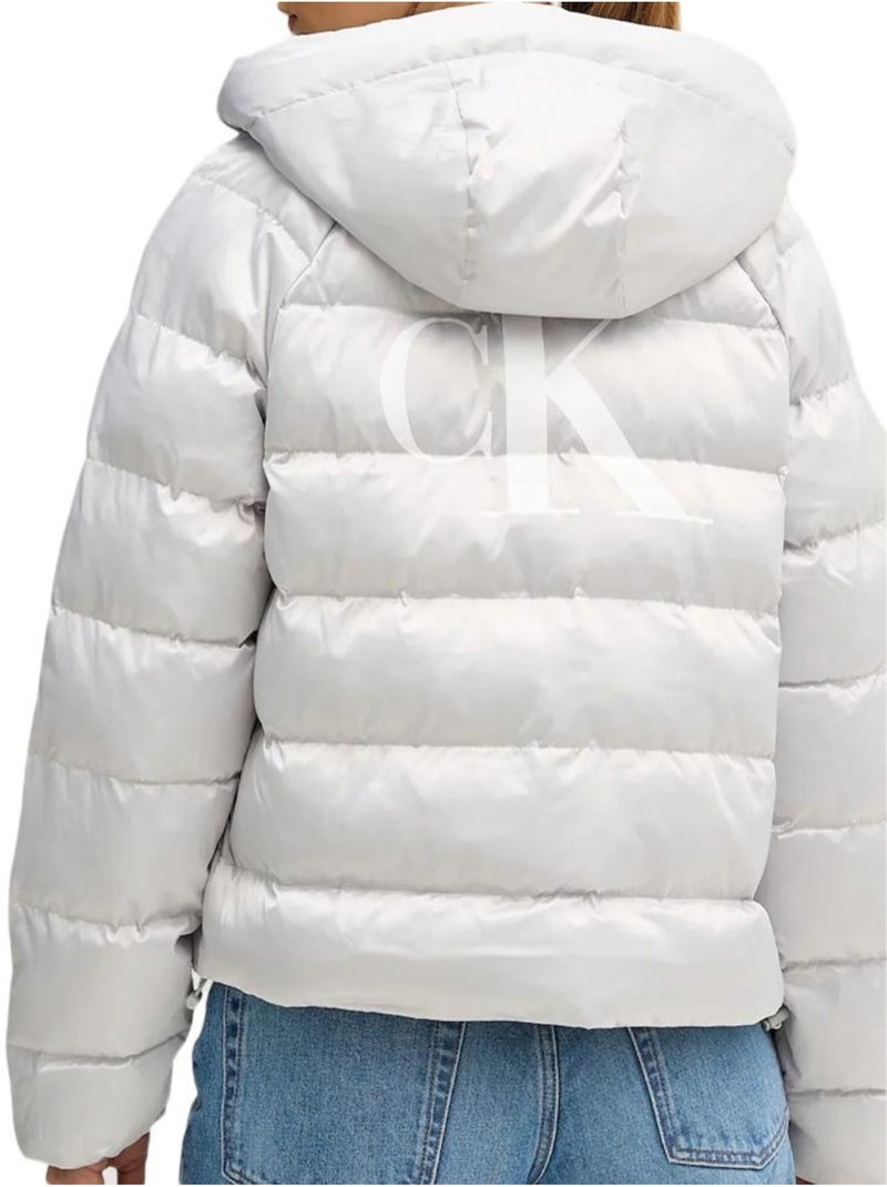 Plumífero Satinado Calvin Klein Jeans para Mujer Gris plateado - Kiabi