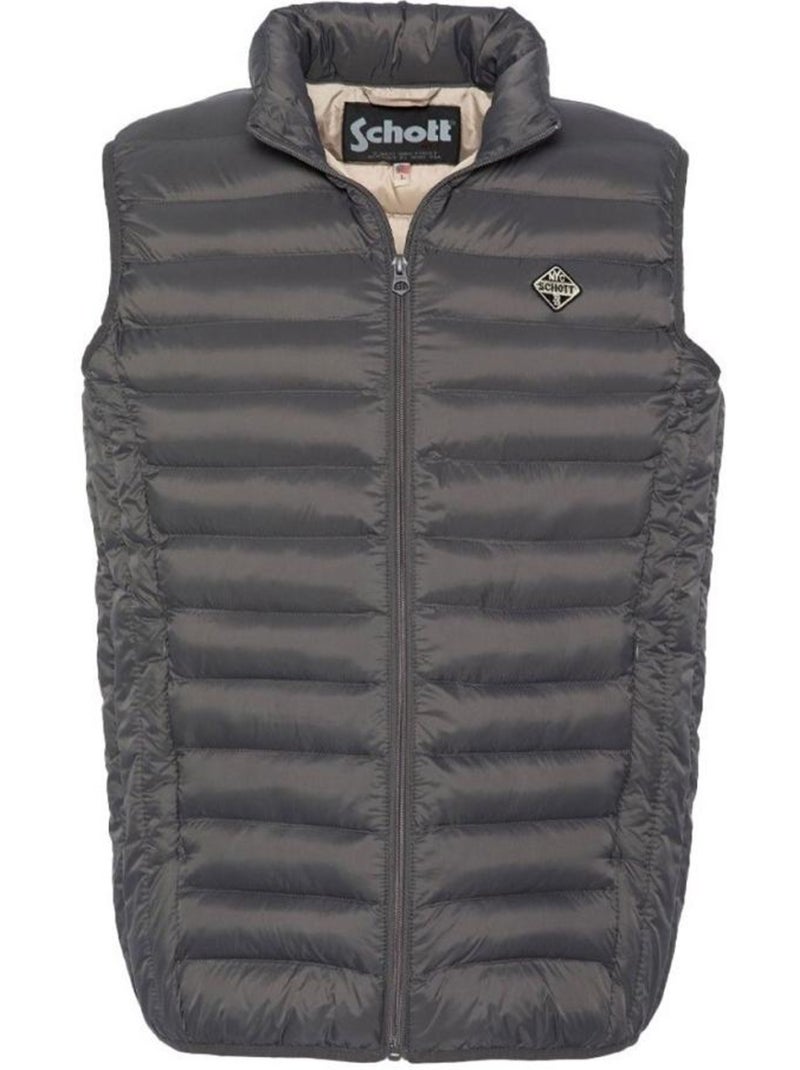 Plumífero sin Mangas para Hombre Schott Land Gris plateado - Kiabi