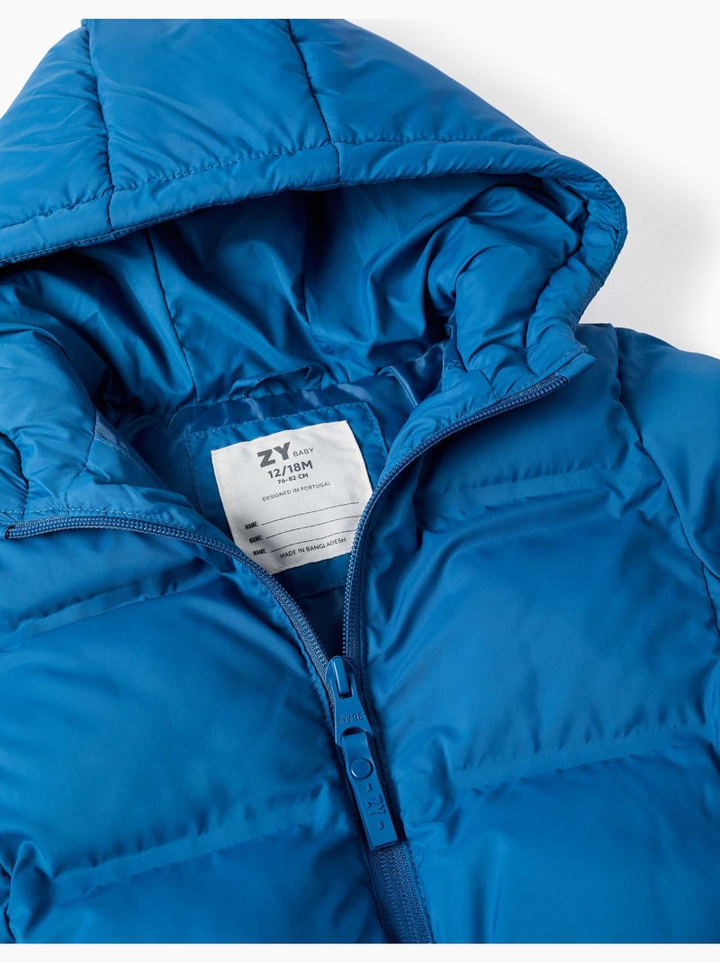 Plumífero térmico acolchado con capucha y bolsillos Azul Azul - Kiabi