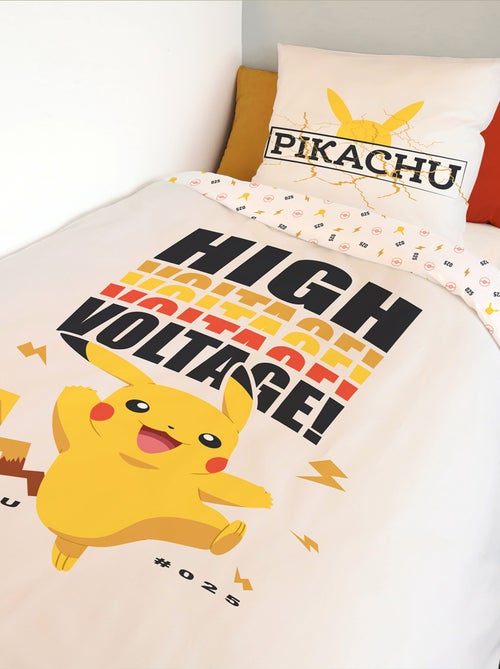 Pokémon - Juego de sábanas infantil algodón Pikachu High Voltage - Funda nórdica 140 x 200 cm - Kiabi Pokémon - Juego de sábanas infantil algodón Pikachu High Voltage - Funda nórdica 140 x 200 cm - Kiabi