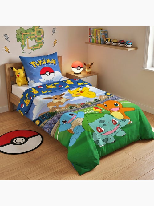 Pokémon, juego de sabanas infantil estampado reversible, Pikachu Battle, funda nórdica 140x200 cm - Kiabi Pokémon, juego de sabanas infantil estampado reversible, Pikachu Battle, funda nórdica 140x200 cm - Kiabi