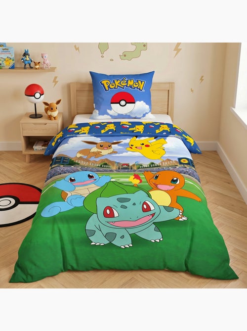 Pokémon, juego de sabanas infantil estampado reversible, Pikachu Battle, funda nórdica 140x200 cm - Kiabi Pokémon, juego de sabanas infantil estampado reversible, Pikachu Battle, funda nórdica 140x200 cm - Kiabi