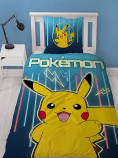 Pokémon, juego de sábanas infantil estampado reversible, PIKACHU LASER, funda nórdica 140x200 cm - Kiabi Pokémon, juego de sábanas infantil estampado reversible, PIKACHU LASER, funda nórdica 140x200 cm - Kiabi