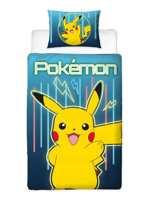 Pokémon, juego de sábanas infantil estampado reversible, PIKACHU LASER, funda nórdica 140x200 cm - Kiabi Pokémon, juego de sábanas infantil estampado reversible, PIKACHU LASER, funda nórdica 140x200 cm - Kiabi