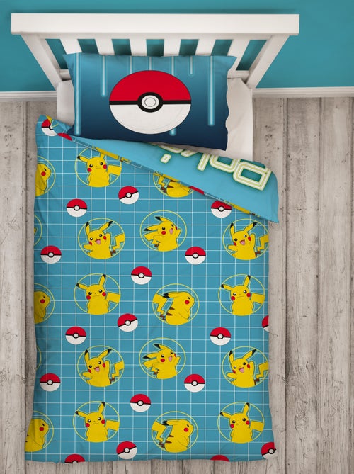 Pokémon, juego de sábanas infantil estampado reversible, PIKACHU LASER, funda nórdica 140x200 cm - Kiabi Pokémon, juego de sábanas infantil estampado reversible, PIKACHU LASER, funda nórdica 140x200 cm - Kiabi