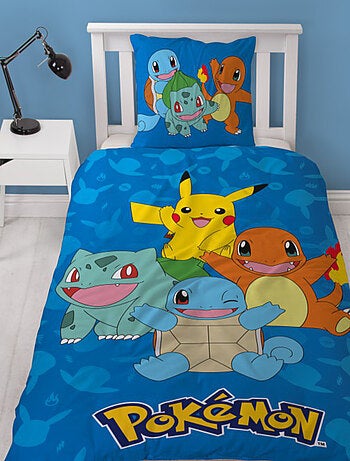 Pokémon, juego de sabanas infantil estampado reversible, PIKACHU STARTER, funda nórdica 140x200 cm