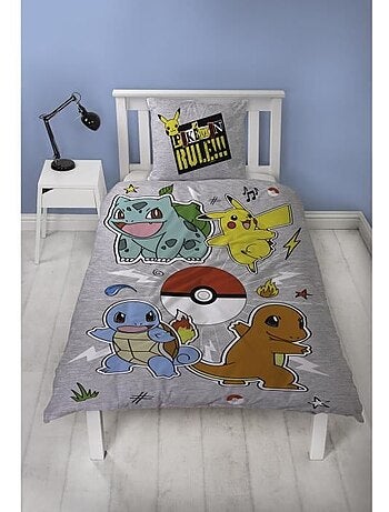 Pokémon, juego de sabanas infantil reversible, Pikachu Evolution, funda nórdica 140x200 cm
