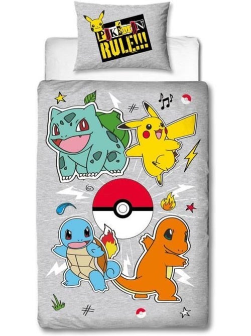 Pokémon, juego de sabanas infantil reversible, Pikachu Evolution, funda nórdica 140x200 cm - Kiabi Pokémon, juego de sabanas infantil reversible, Pikachu Evolution, funda nórdica 140x200 cm - Kiabi