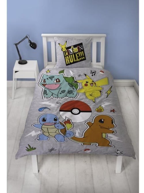 Pokémon, juego de sabanas infantil reversible, Pikachu Evolution, funda nórdica 140x200 cm - Kiabi Pokémon, juego de sabanas infantil reversible, Pikachu Evolution, funda nórdica 140x200 cm - Kiabi