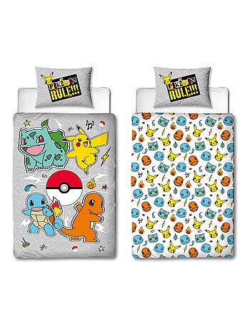 Pokémon, juego de sabanas infantil reversible, Pikachu Evolution, funda nórdica 140x200 cm