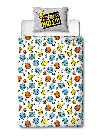 Pokémon, juego de sabanas infantil reversible, Pikachu Evolution, funda nórdica 140x200 cm