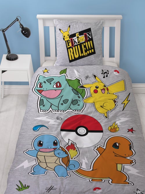 Pokémon, juego de sabanas infantil reversible, Pikachu Evolution, funda nórdica 140x200 cm - Kiabi Pokémon, juego de sabanas infantil reversible, Pikachu Evolution, funda nórdica 140x200 cm - Kiabi