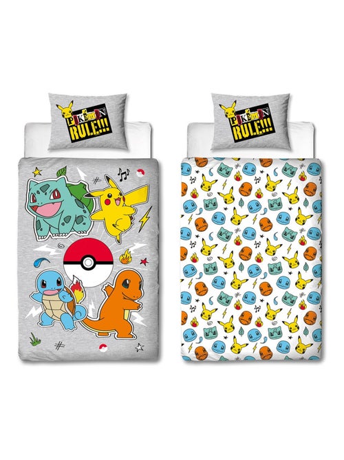 Pokémon, juego de sabanas infantil reversible, Pikachu Evolution, funda nórdica 140x200 cm - Kiabi Pokémon, juego de sabanas infantil reversible, Pikachu Evolution, funda nórdica 140x200 cm - Kiabi