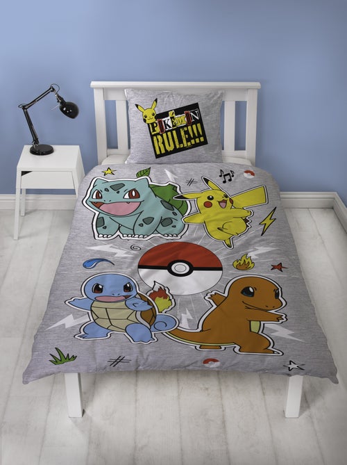 Pokémon, juego de sabanas infantil reversible, Pikachu Evolution, funda nórdica 140x200 cm - Kiabi Pokémon, juego de sabanas infantil reversible, Pikachu Evolution, funda nórdica 140x200 cm - Kiabi