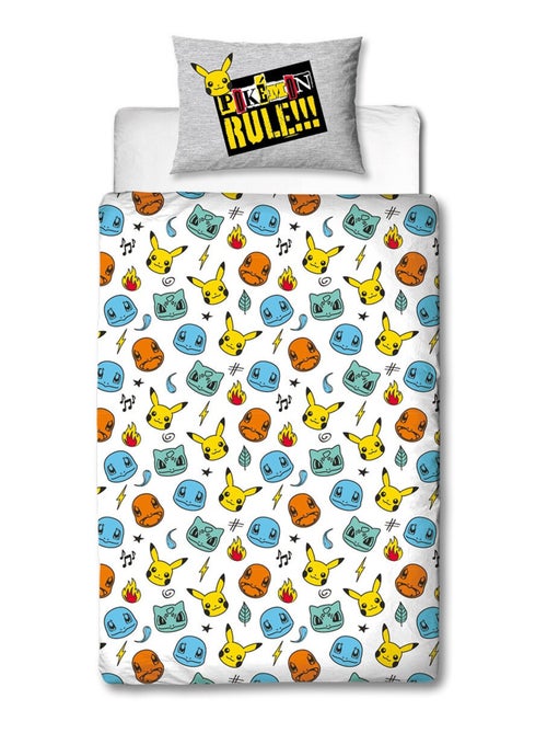 Pokémon, juego de sabanas infantil reversible, Pikachu Evolution, funda nórdica 140x200 cm - Kiabi Pokémon, juego de sabanas infantil reversible, Pikachu Evolution, funda nórdica 140x200 cm - Kiabi